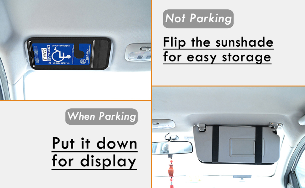 XIAONGYAER Handicap Parking Placard Holder Car Sun Visor PVC Plastic