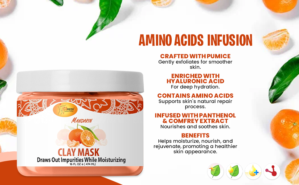 Clay Mask, Mandarin, 16 Oz