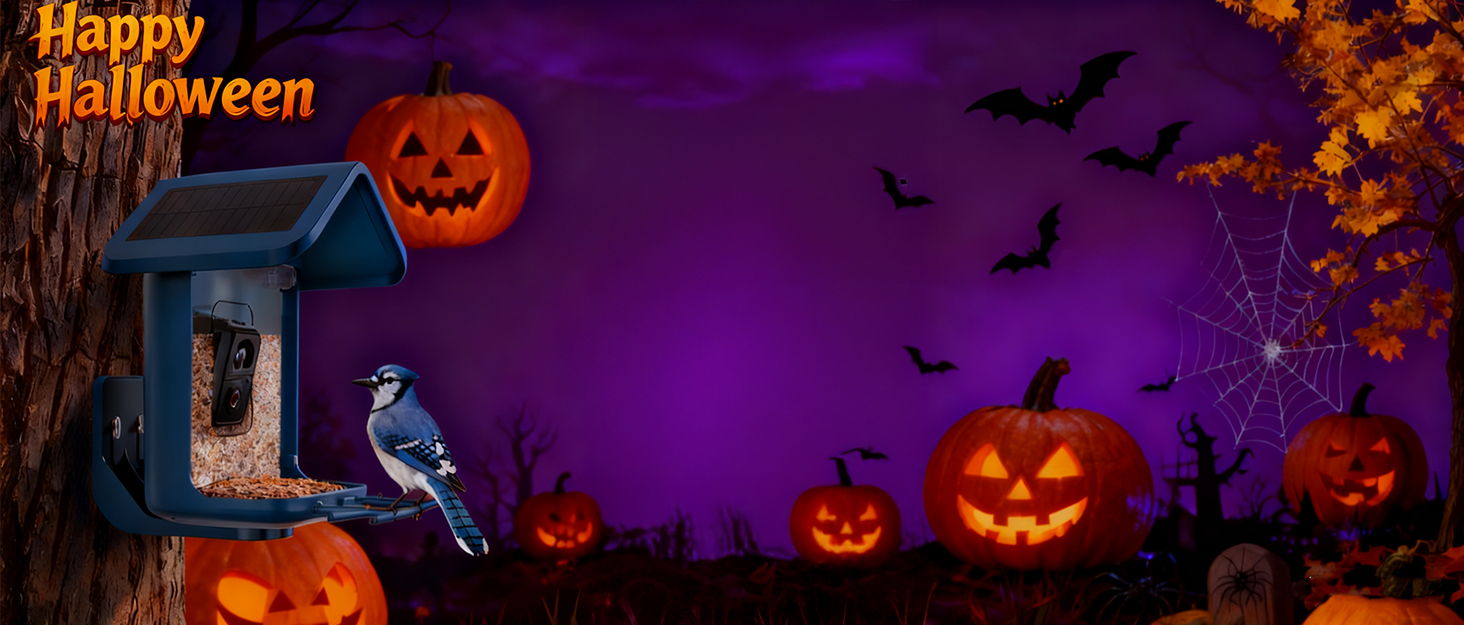 fall bird feeder with camera