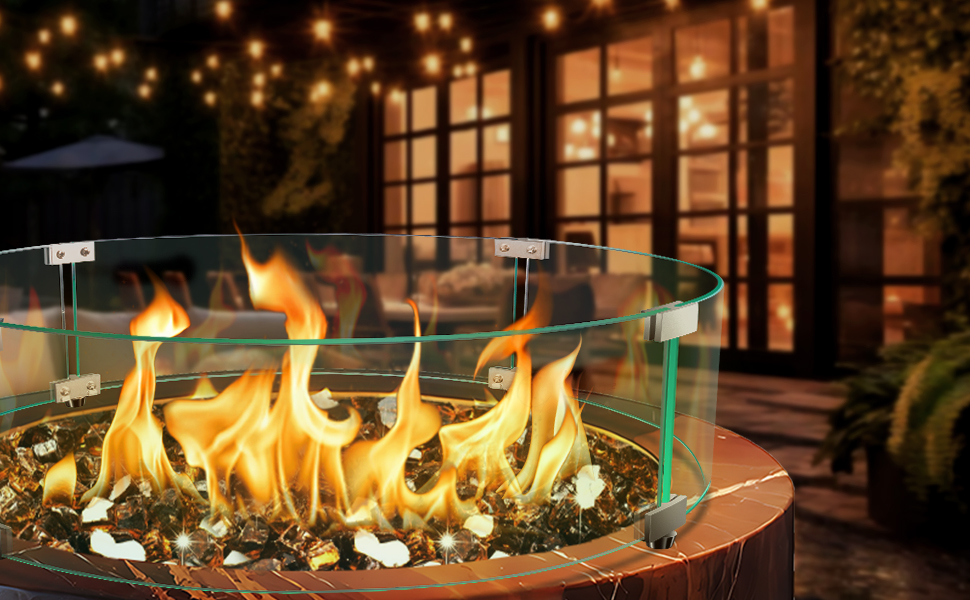 fire pit glass guard