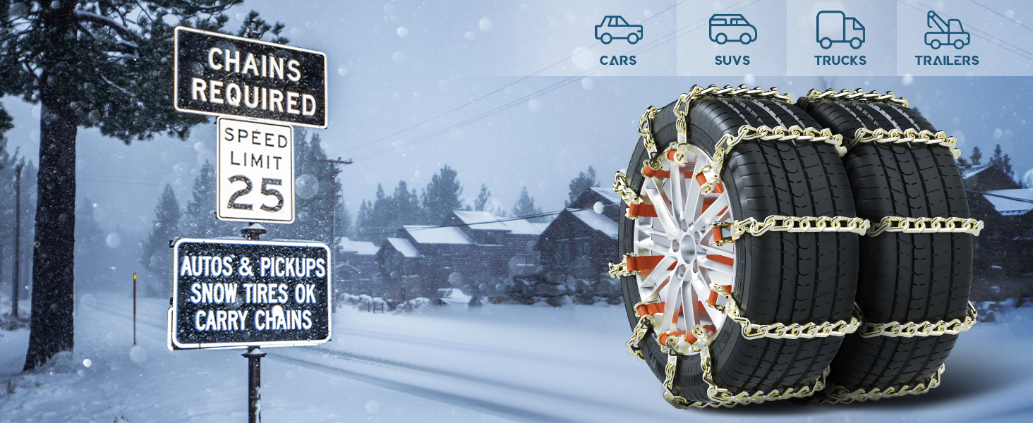 Nemtor Upgraded Snow Chains For Car,10 Pack Anti Slip Tire
