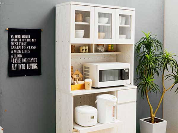 ホワイト レンジボード 収納 Amazon｜ベルーナ(BELLUNA) キッチン収納 食器棚 幅90 スリム