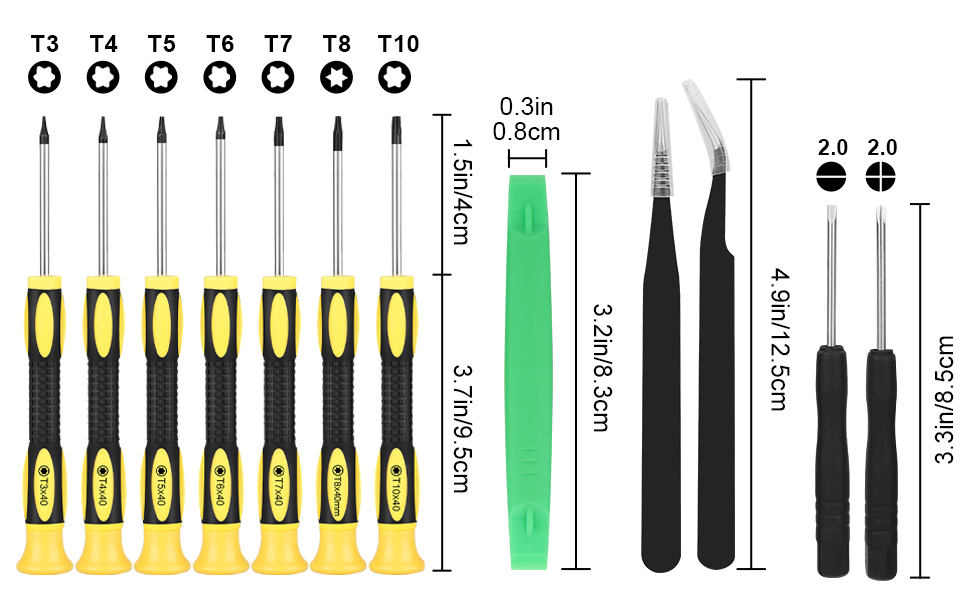 EEEKit Screwdriver Set,10 Pieces Security Screwdriver Set for T3, T4