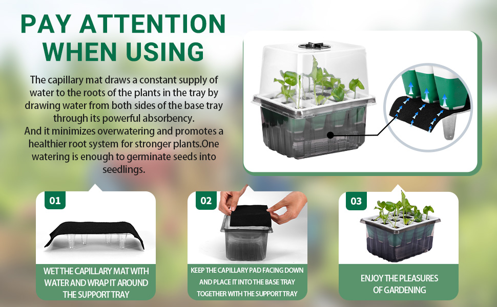 Self-Watering Seed Starter Trays Kit