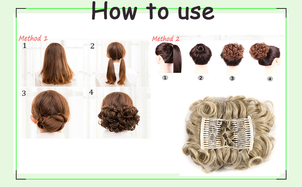 FXTYK Hairpiece Short Messy Bun Scrunchie Scrunchy Clip in Hair