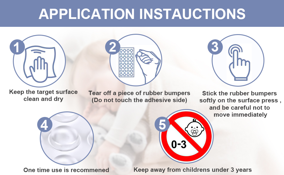 Adhesive Bumper Pad, 50 Pcs 8 mm Bumpers Clear, Sound Dampening