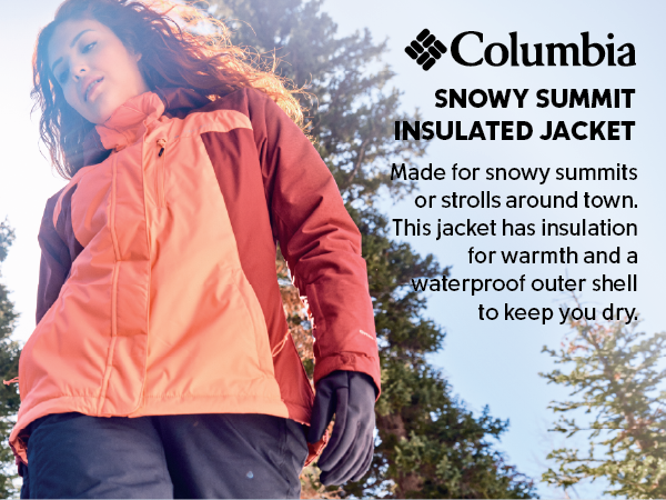 Columbia Womens Snowy Summit Insulated Jacket, Alpenglow/Rich Wine Columbia Womens Snowy Summit Insulated Jacket, Alpenglow/Rich Wine