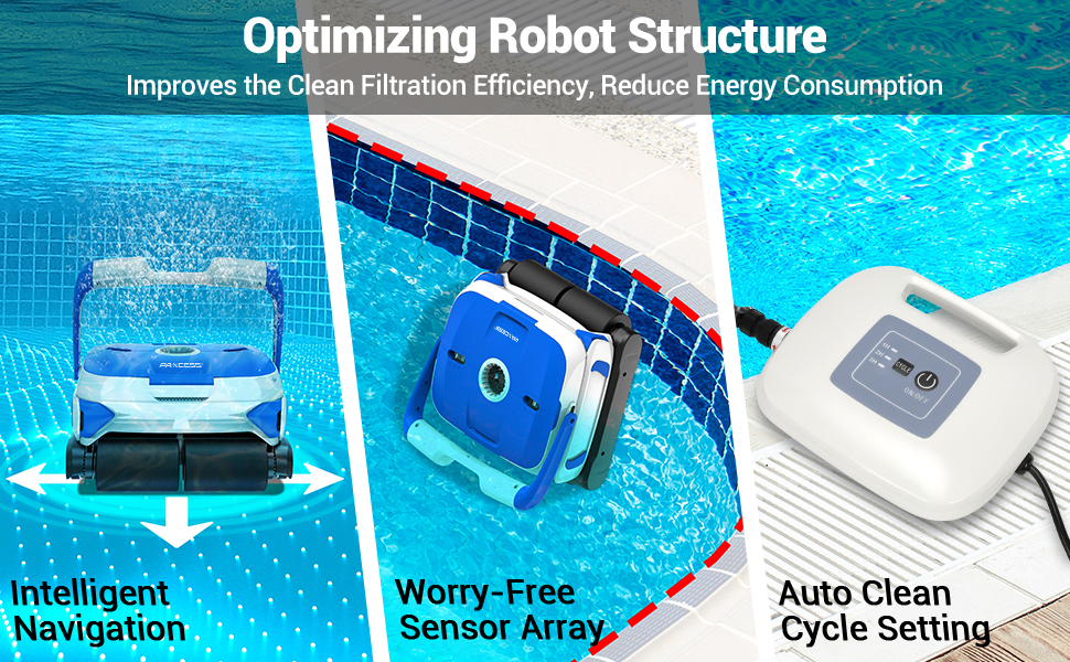Rock&Rocker Automatic Pool Cleaner, Robotic Pool Vacuum