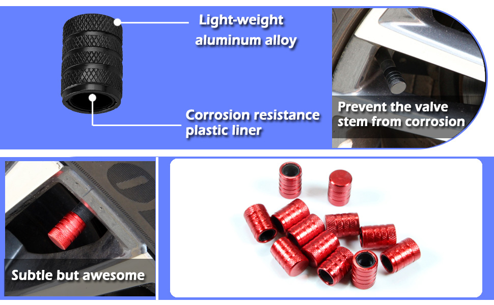 Dsycar Corrosion Resistant Valve Stem Caps 12 Pack