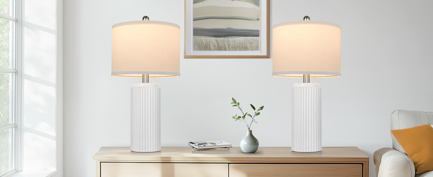 white table lamps set of 2