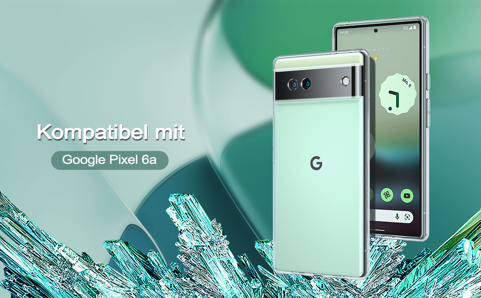 Phoona for Google Pixel 6a 5G Case Clear,with 2 pack Tempered Glass