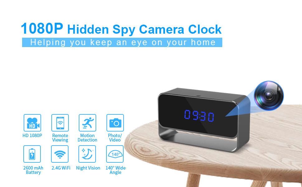 GooSpy Spy Camera Clock WiFi Hidden Wireless HD 1080P Secret Covert