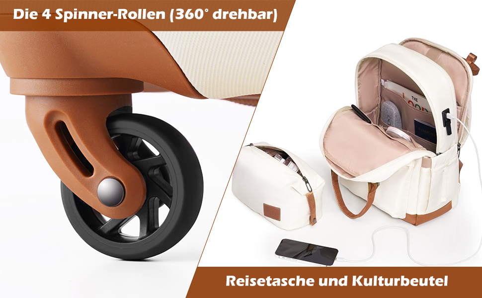 COOLIFE Reisekoffer ABS Hartschalen 4 Rollen TSA-Schloss Global Recycled Standard x2 - Weiß/Braun Koffer-Set 5tlg
COOLIF 67f35659 0cd5 482e 9633 12db055177a9. CR0,0,970,600 PT0 SX970 V1
