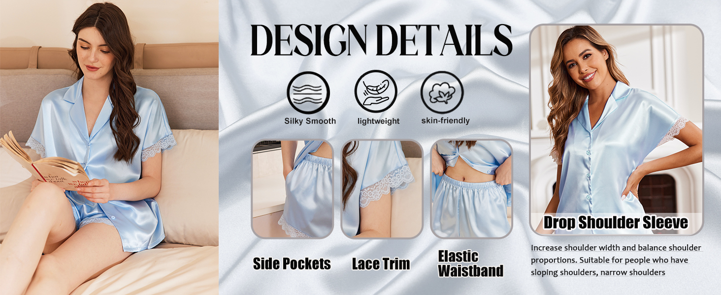 satin pajama set for women