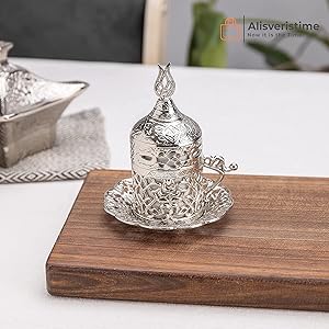 Silver Coffee Set, Ottoman Elegance, Gift Idea, Care Instructions, Special Box Packaging