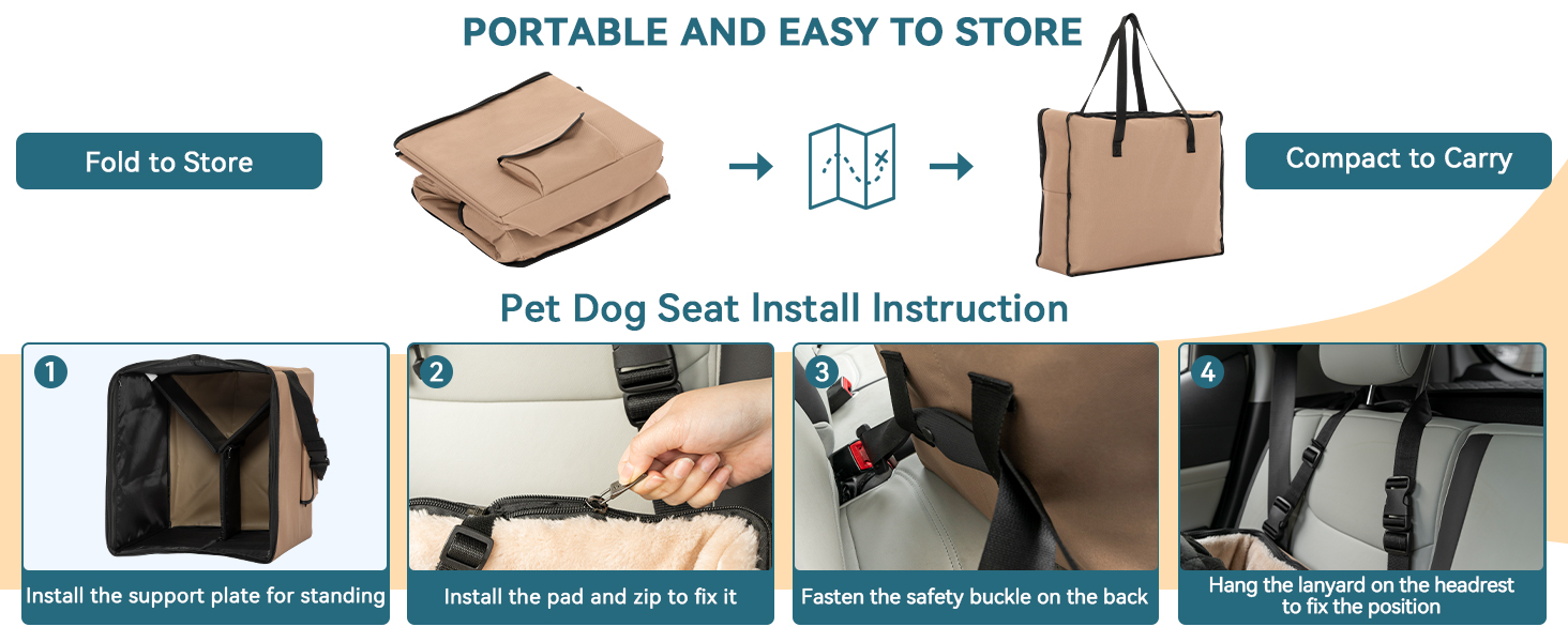 Petsfit Dog Booster Seat, Washable Pet Car Booster Bucket