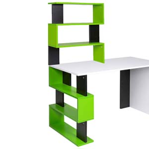 Scrivania Libreria 7 Ripiani Tavolo Porta Pc Computer Legno Casa Ufficio