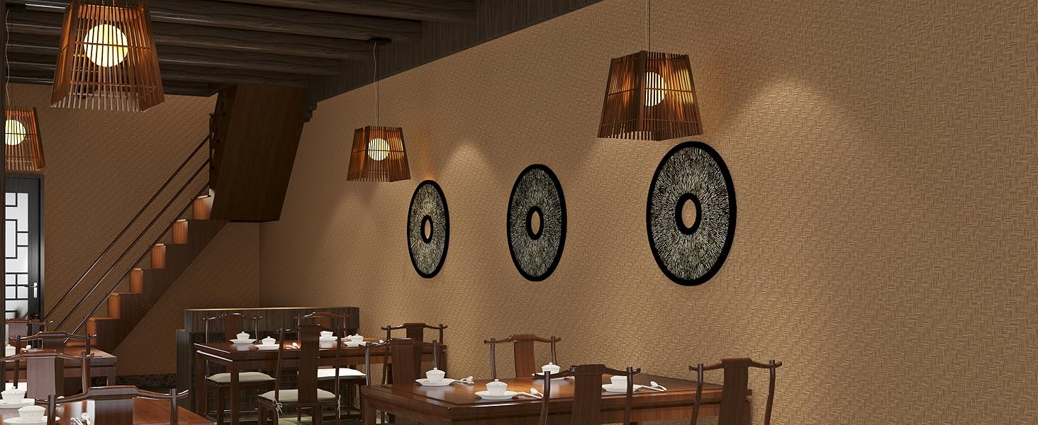 Haimin Fabric Wallpaper Textured Contact Paper (24in X 393in) Brown