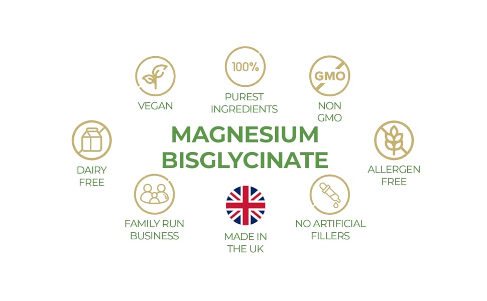 Lily Green Magnesium Bisglycinate (Glycinate) 1250mg per Serving 90