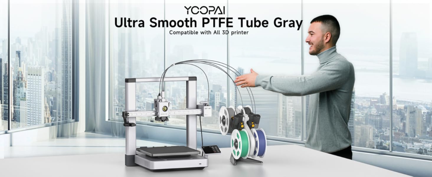 YOOPAI Ultra-Smooth PTFE Teflon Tube Gray 