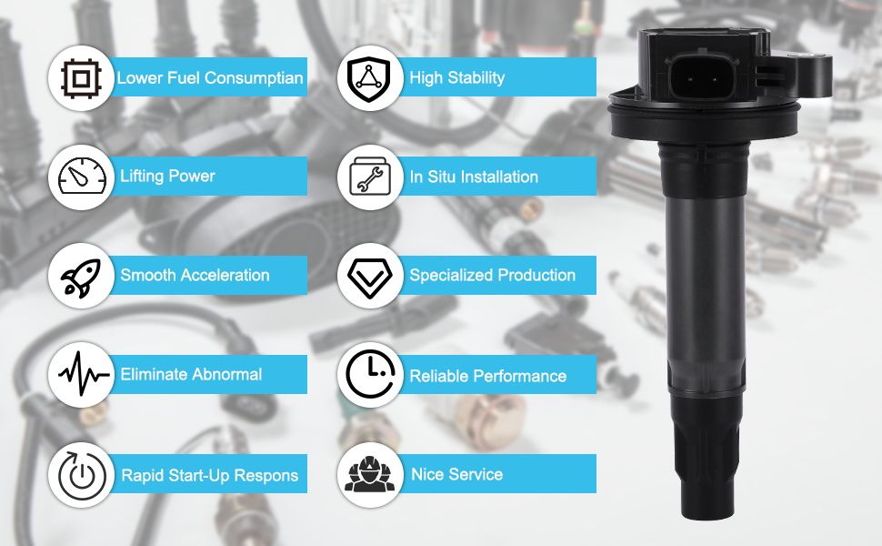 TAUTOY UF553 DG520 Ignition Coil 5019 Spark Plug