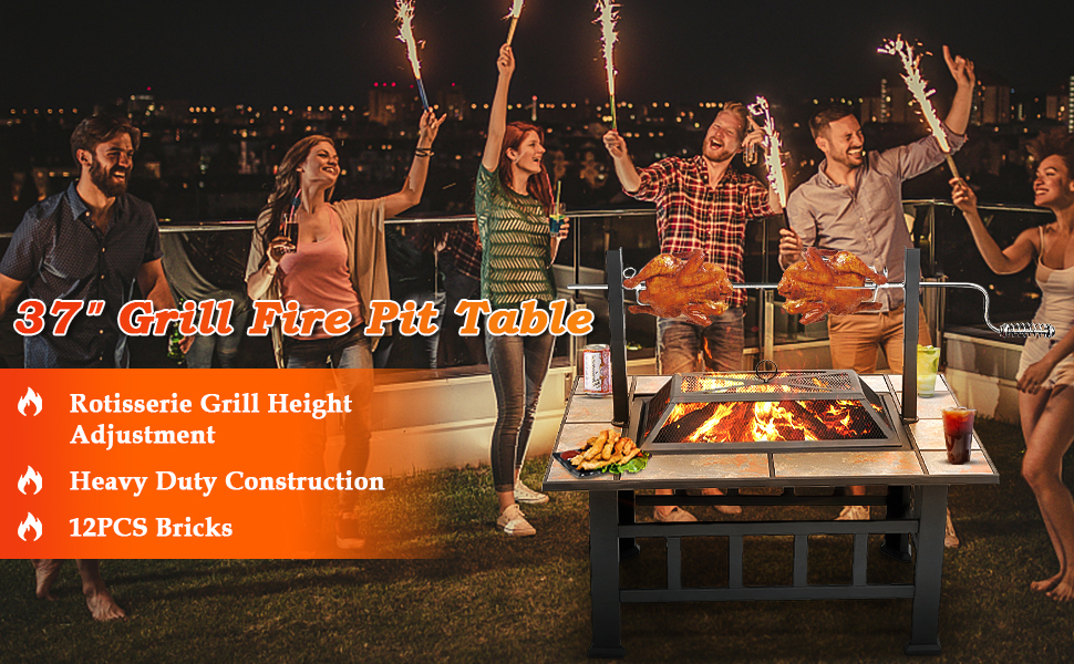 37 Inch Fire Pit Table