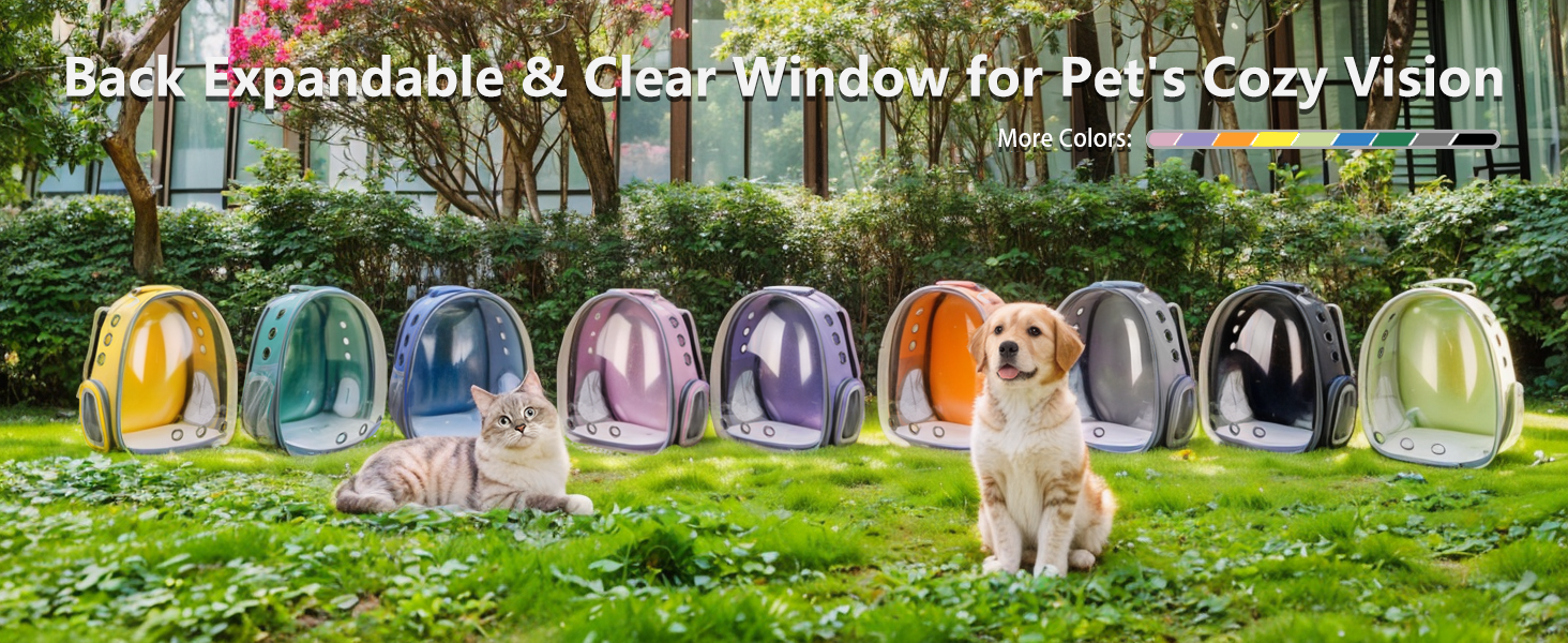 expandable multi color pet backpack for your pet