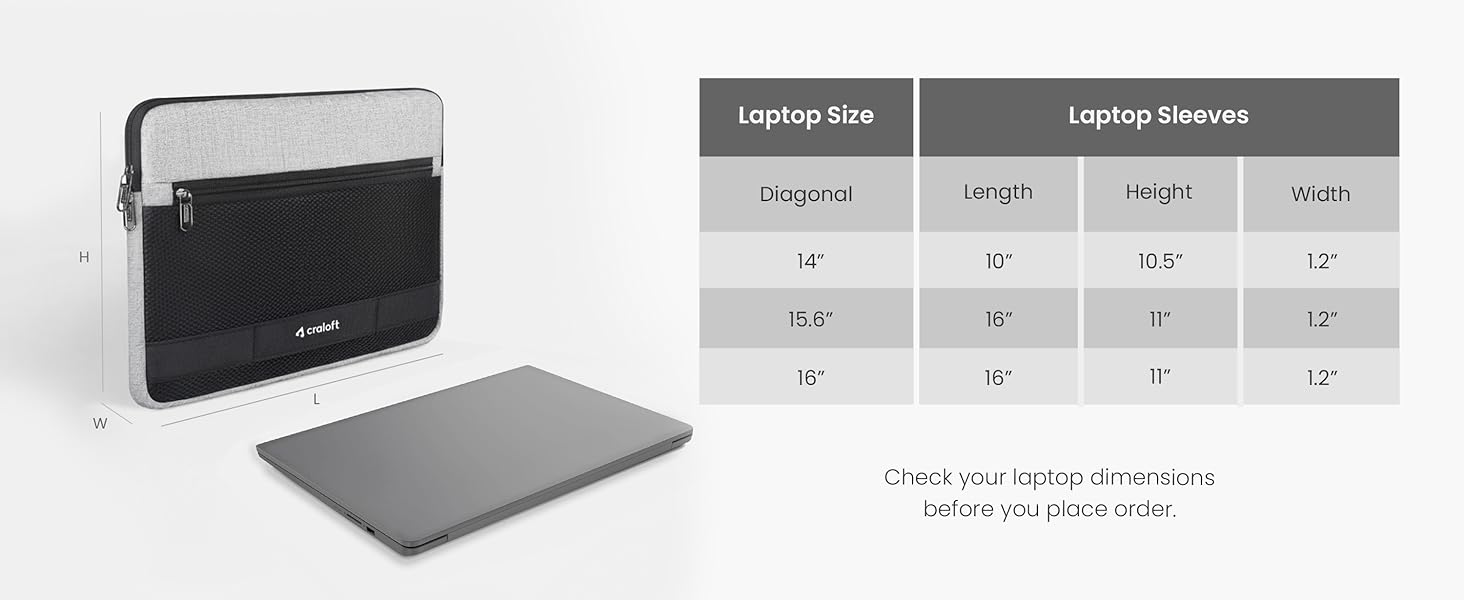 Craloft 14 Inch Portable Laptop Sleeve Cover Bag with Handle - Durable Water-Resistant Polyester Padded Case Compatible with MacBook Air M4, MacBook Pro, Dell, HP, Lenovo - Office & Travel use 43 Laptop bags