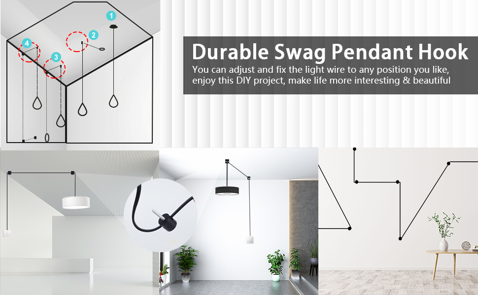 AdiyZ Swag Hooks for Ceiling Hanging 6 Pack Ceiling Hooks for Hanging