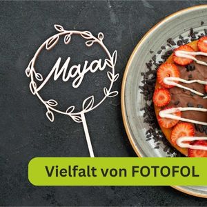 Personalisierte Cake Topper aus Holz Tortenstecker mit Namen Geburtstag Hochzeit 