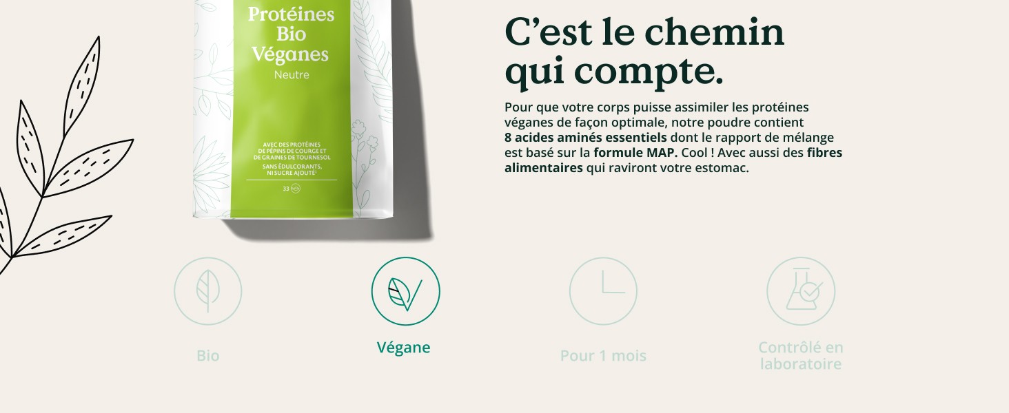 Protéines Bio Véganes Neutre en poudre