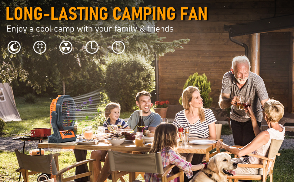 Tadomoe Camping Fan, 22000mAh Battery Operated Portable Fan with 4