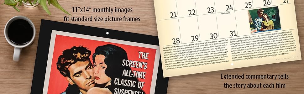 Asgard Press 2025 Vintage Film Noir Calendar features