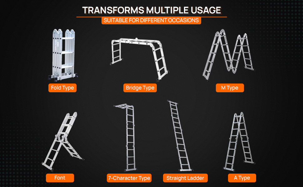 Corvids 12 Feet (12 Step) Portable & Compact Folding Aluminium