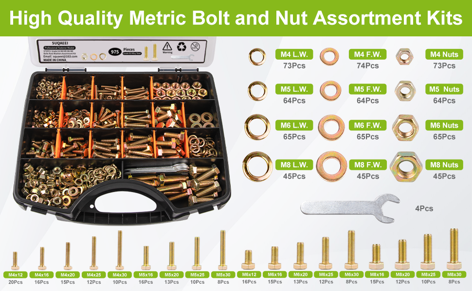 975 Piece Bolt & Nut Kit - Grade 8.8 Fasteners -9