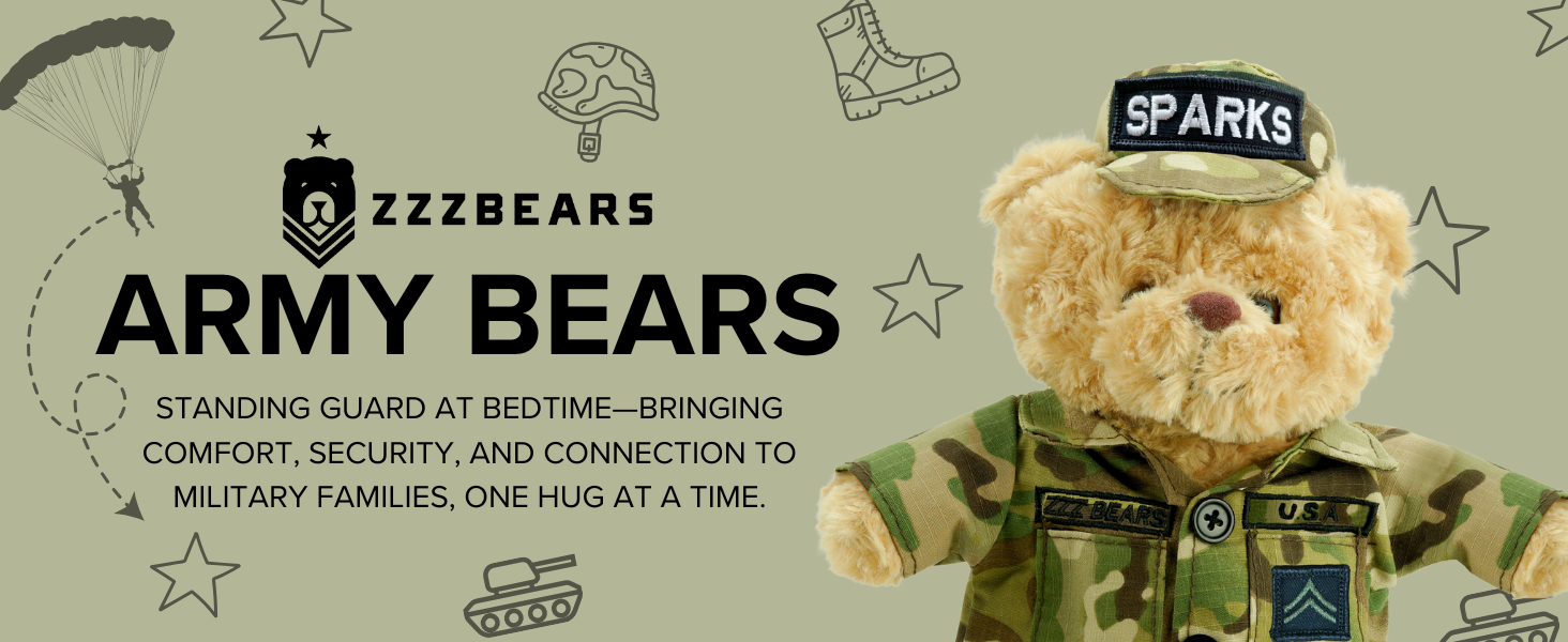 ZZZbears Teddy Bears plush toy stands guard bedtime bringing comfort security families kids