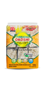 OKOSHI - Torrada de Arroz Integral Orgânico - Bolacha de arroz, Snacks Fit de Baixa Caloria - Vegano, Sem Açúcar, Baixo Sódio, Sem Glúten, Sem Lactose, Sem Gordura Trans, Kosher - 75g