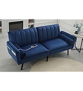 DURASPACE Velvet Convertible Sleeper Sofa 74