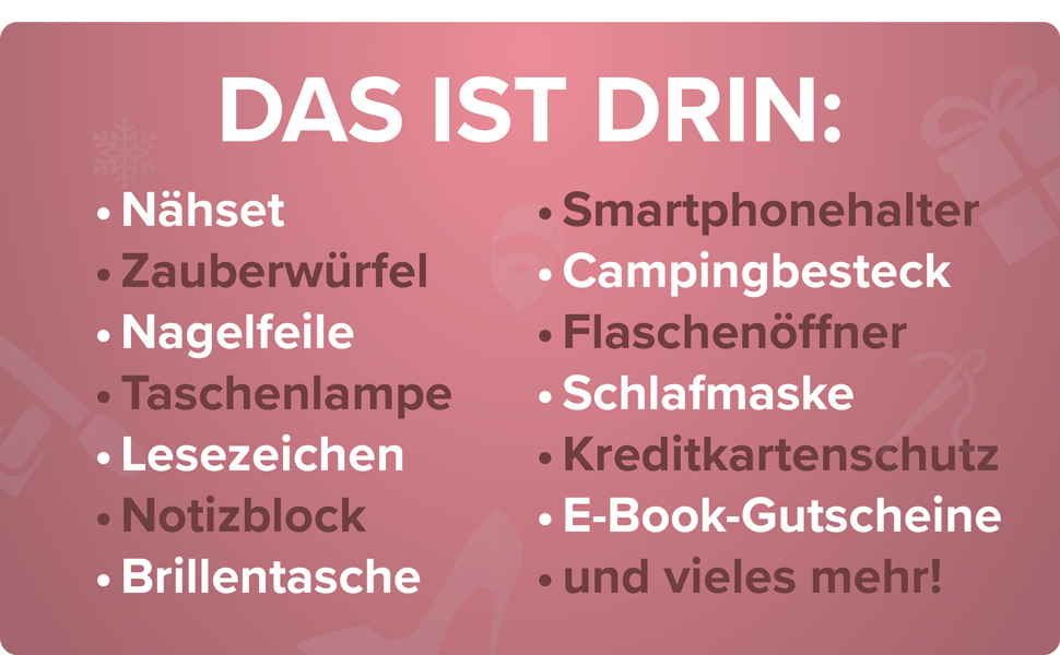 Minitaschenlampe E-Book-Gutscheine Schlafmaske Smartphonehalter