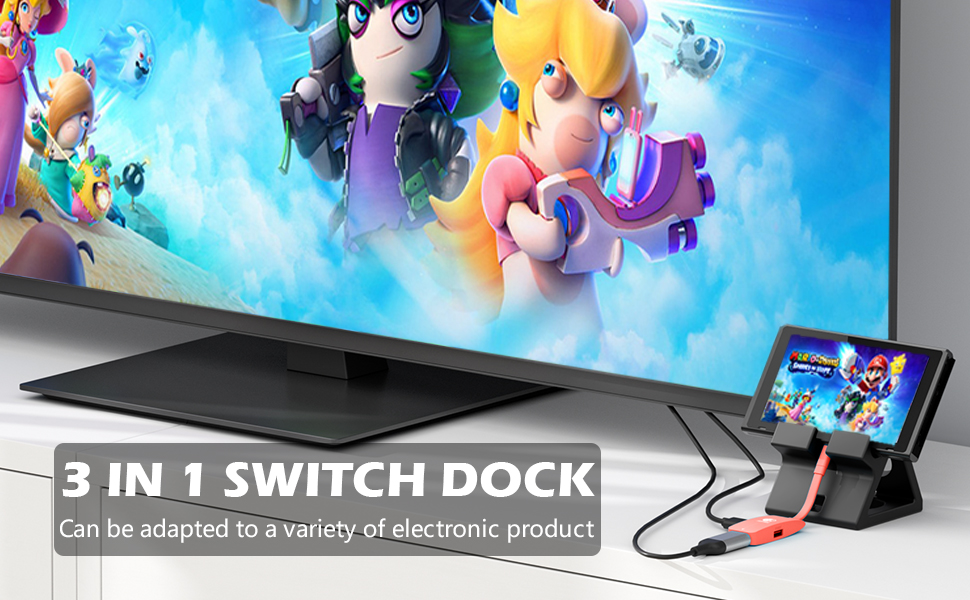 Switch Dock, Portable Docking Station Replacement with 4K 60Hz HDTV, USB 3.0&100W Thunderbolt