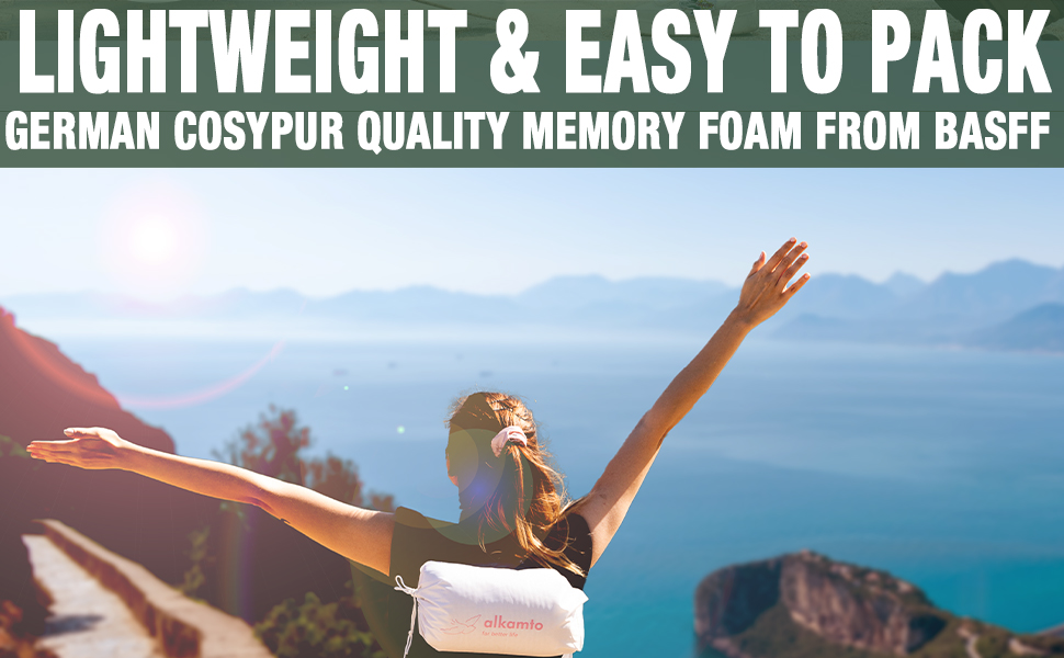 Alkamto Oreiller de camping en mousse à mémoire de forme