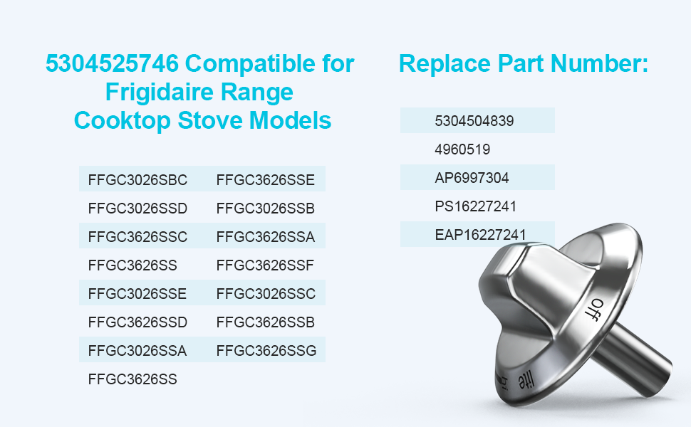 Upgraded 5304525746 A03546301/02/03 5304504839 Gas Stove