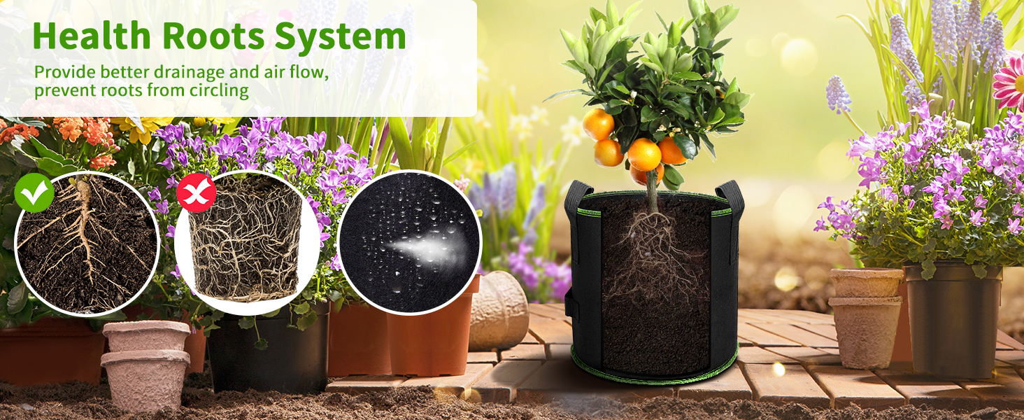 SIMBOOM Potato Grow Bags 4 Pack 7 Gallon, Grow Bags for Vegetables