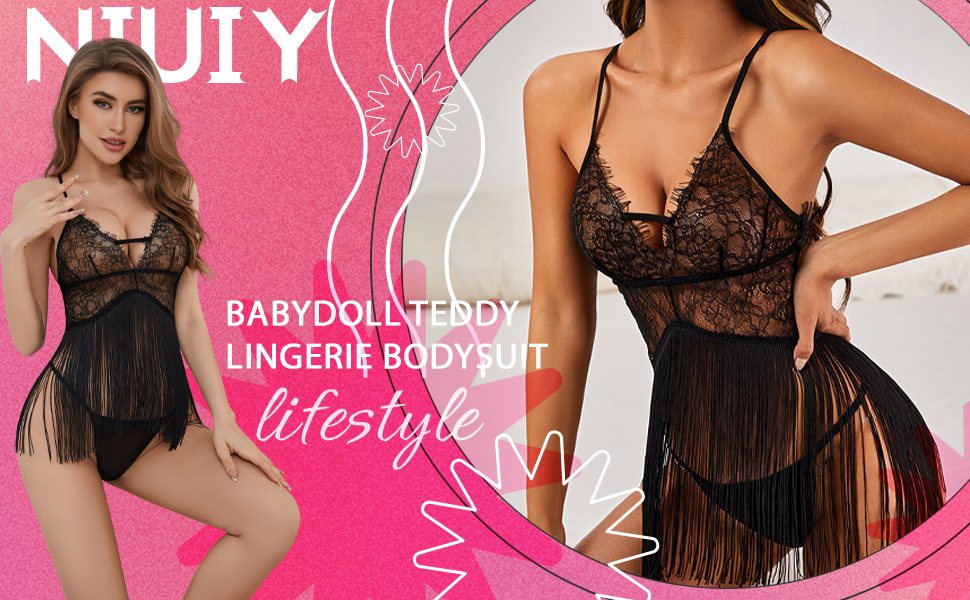 Babydoll Teddy Lingerie Bodysuit…