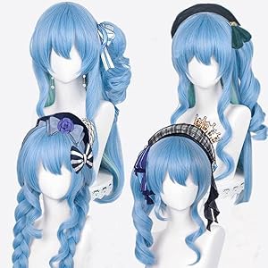 Amazon.co.jp: コスプレウィッグ 星街 すいせい 水色 ミックス