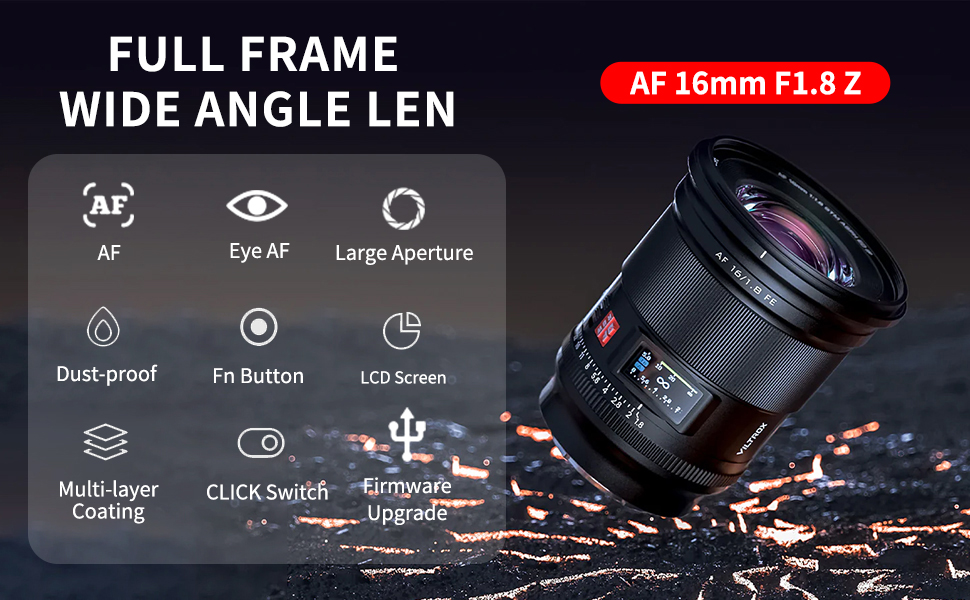 Amazon.com : VILTROX AF 16mm F1.8 F/1.8 Full Frame Lens for
