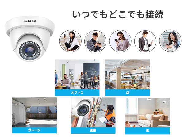 ZOSI 防犯カメラシステム 200万画素 動体検知4台フルセット 少し難あり Amazon.co.jp: ZOSI 防犯カメラセット 4台セットフル