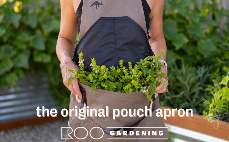 The Roo Gardening Apron With Pockets for Tools and Harvesting Pouch - for Men and Women
