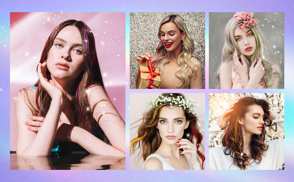 Glitter Extensions Clip In Hair Extensions