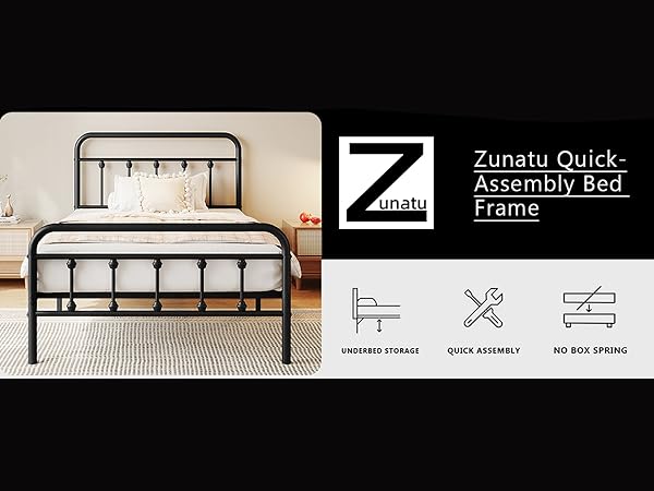Amazon.com: zunatu Twin Size Metal Platform Bed Frame